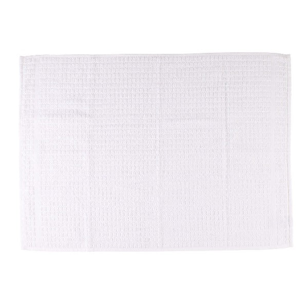 Terry Checked Tea Towel - White check