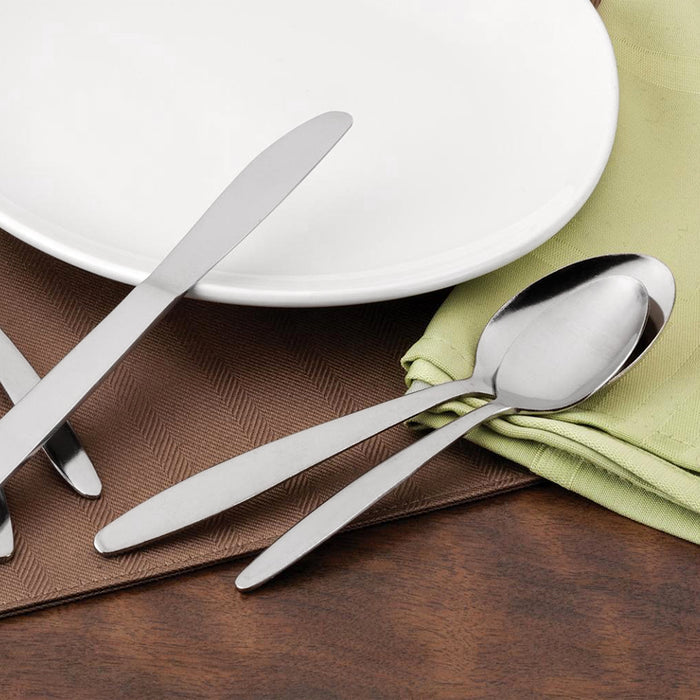 Walco 3301 Streamline 6" 18/0 Heavy Weight Stainless Steel Teaspoon - 12/Pack