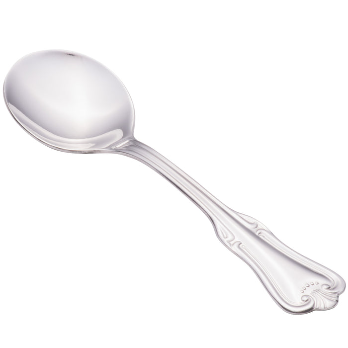 Walco 9012 Barony 5 11/16" 18/0 Stainless Steel Heavy Weight Bouillon Spoon - 12/Pack