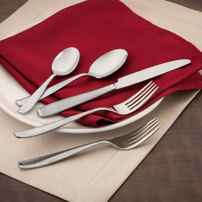 Walco MAS01 Mastaba 6 1/4" 18/10 Stainless Steel Extra Heavy Weight Teaspoon - 12/Pack