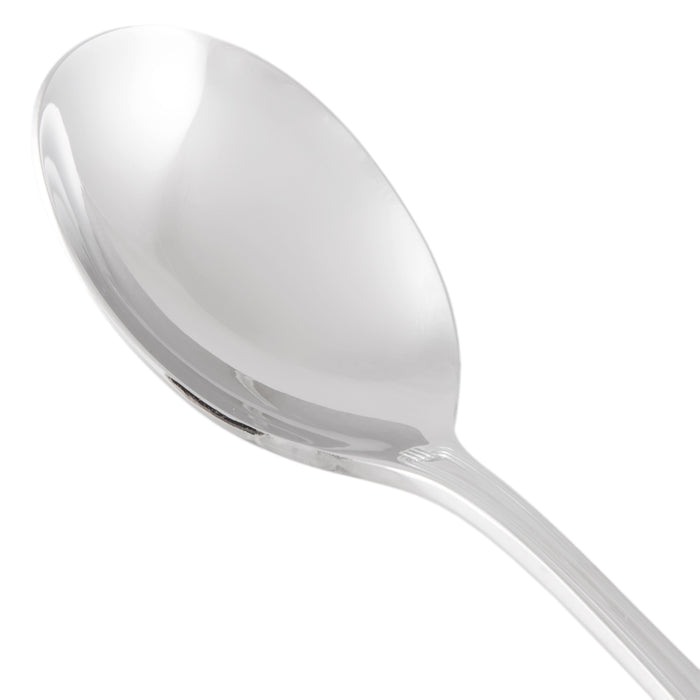 World Tableware 774 016 Geneva 6" 18/8 Stainless Steel Extra Heavy Weight Bouillon Spoon - 12/Pack