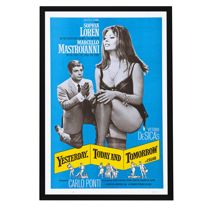 "Yesterday Today And Tomorrow" (1963) Framed Movie Poster