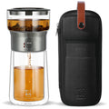 ZENS Glass Tea Infuser Pot, Modern One Touch Tea Maker for Tea Steeping
